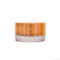 7g  Frosted Glass Cream Jar Cosmetic Cream Jar Glass Eye Cream Jar with Bamboo lid